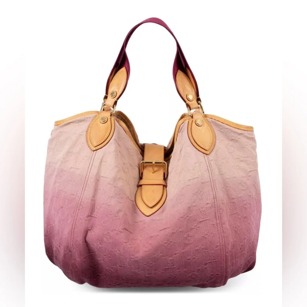 LOUIS VUITTON Rouge Fauvist Denim Sunbeam Monogram Hobo Bag Limited Edition 2010 - Picture 1 of 15